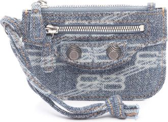 Balenciaga Blue Denim Coin Purse/Coin Case (Pre-Owned)