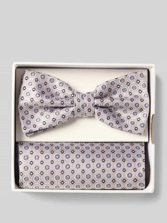 Prince Bowtie Fliege und Einstecktuch im Set aus reiner Seide in Sand, Gr&ouml;&szlig;e 1