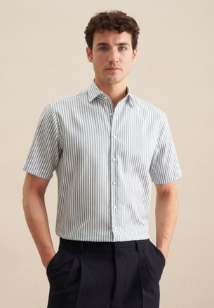 Seidensticker Businesshemd SEIDENSTICKER Regular, Herren, Gr. XXL (45), normale &Auml;rmell&auml;ngen, gr&uuml;n (sage gr&uuml;n), 100% Baumwolle, gestreift, regular fit, gerader Absch