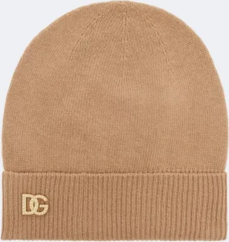 Dolce & Gabbana DG embellished virgin wool beanie