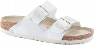 Birkenstock Womens Arizona Birko-Flor Sandal - Narrow Width In Desert Soil Camo White