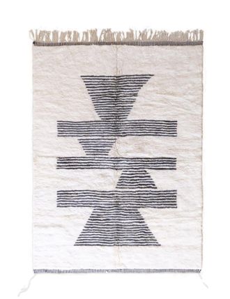 AFK Living Alfombra bereber marroqu&iacute; de pura lana blanca 207 x 306 cm