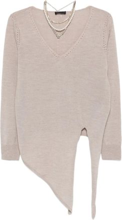 Liu Jo Maglione asimmetrico con scollo a V - Toni neutri