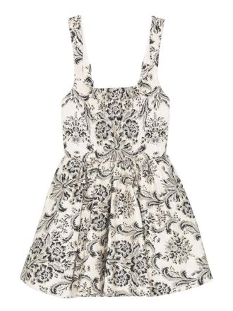 Alice & Olivia Guinevere mini dress - women - Viscose/Polyester - 8 - Neutrals