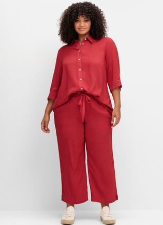 Sheego Hemdbluse SHEEGO, Damen, Gr. 40, lila (erdbeere), 100% Viskose, unifarben, Blusen Hemdbluse