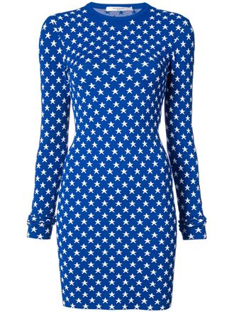 Givenchy star print fitted mini dress - Blauw