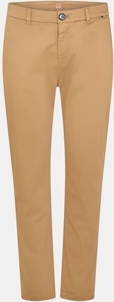HUGO BOSS Womens Solid Patterned Slim Chinos in Med Beige - Size 16 UK