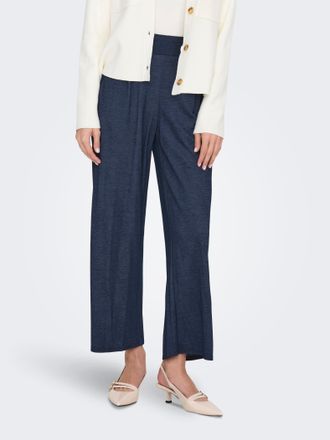 Jacqueline de Yong Jerseyhose JDY JDYBIRDIE GEGGO LONG PANT JRS, Damen, Gr. XL, L&auml;nge 30, schwarz iris detail:melange, Jersey, Obermaterial: 53% Viskose, 47% Nylon, meli