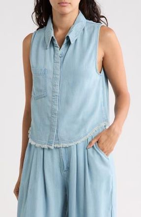 Young Fabulous & Broke Jones Sleeveless Button Front Denim Top in Indigo Pale Blue Wash at Nordstrom Rack, Size X-Small