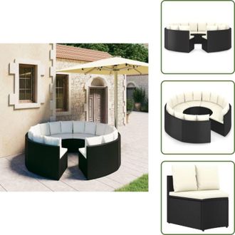 vidaXL The Living Store Set Divani da Giardino 8 pz con Cuscini in Polyrattan Nero - Set da giardino
