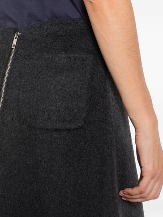 Susanne Bommer Felted Wool A-Line Skirt - Grey