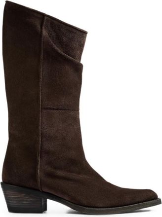 Khaite Brown Leather Boots