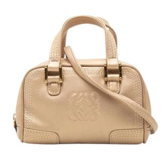Loewe Pre-owned Mini Satchel - Dames - Vintage Mini Tas - Beige - ONE Size - Leer - Vintage