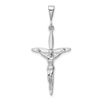 Diamond2Deal 14k White Gold Passion Crucifix Pendant