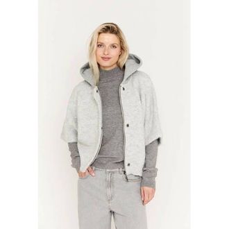 Moscow sweatvest met wol grijs melange