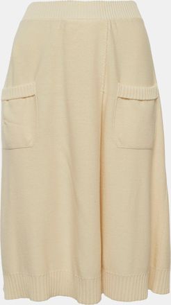 Sonia Rykiel Cream Rib Knit Pleated Mini Skirt