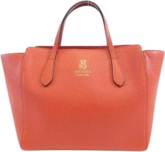 Gucci Pre-owned Tote Bags, female, Orange, Size: ONE SIZE Pre-owned Leather Shoulder Bag