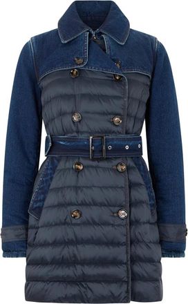 Moorer Elegant winterjas met zakken - Dames - Mantel - Blauw - S - Katoen - Jassen