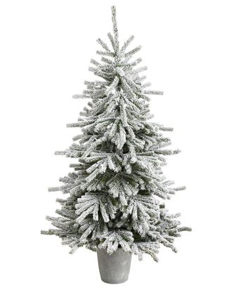 Nearly Natural 6Ft. Flocked Long Vermont Pine Artificial Christmas Tree