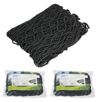 Relaxdays 3x Rete Fermacarico, Elastica, per Rimorchio Auto, Protezione Portapacchi, 3 x 2 metri, Sicurezza Carico, Nero