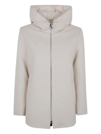 Seventy hooded zip coat - women - Wool - 44 - Neutrals
