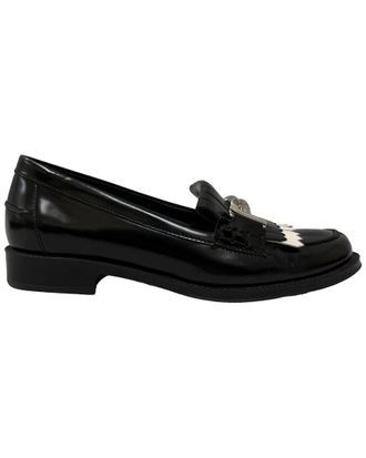 Tod's Womens Leather Gommino Fringe Double T Loafer (Authentic Pre-Loved)
