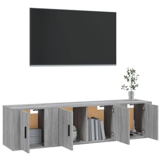 Berkfield Home Classic 3 Piece TV Cabinet Set Grey Sonoma Engineered Wood