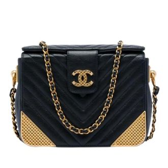 Chanel Pre-owned Quilted Crossbody Bag - Dames - Pre-owned - Zwart - Maat: ONE Size Leer