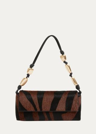SIMKHAI Piedra Zebra-Print Calf Hair Shoulder Bag