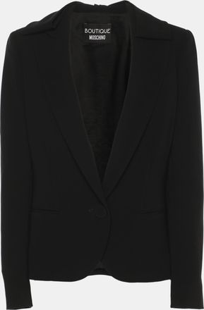 Moschino Boutique Moschino Black Crepe Bow Single Breasted Blazer