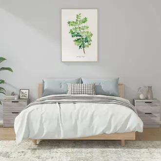 vidaXL Mesitas De Noche 2 Uds Madera Contrachapada Gris Sonoma Vidaxl