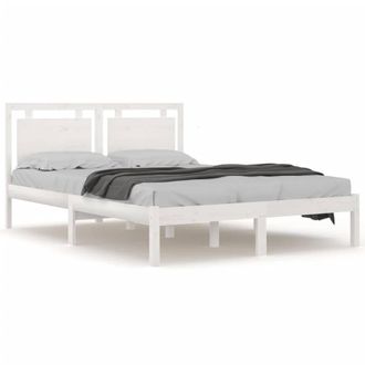 Berkfield Home Bed Frame White Solid Wood 200x200 cm