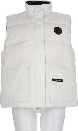 Canada Goose Padded White High Collar Polyester-Blend Vest