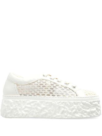AGL panelled sneakers - women - Calf Leather/Rubber/Fabric - 38.5 - White