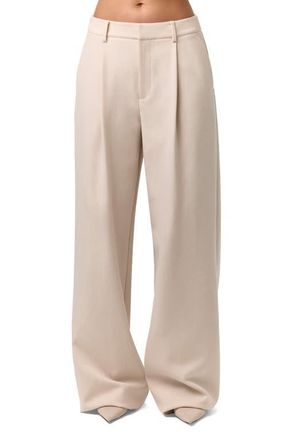 Naked Wardrobe Pleated Wide Leg Pants in Melange Beige at Nordstrom, Size X-Small