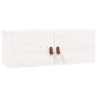 vidaXL Vidaxl - Armario De Pared De Madera Maciza De Pino Blanco 80x30x30 Cm