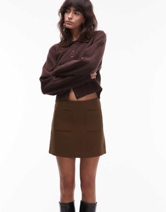 & Other Stories Minigonna marrone con tasche applicate davanti