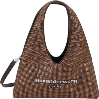 Alexander Wang Brown Crystal Glass Triangular Crossbody Bag