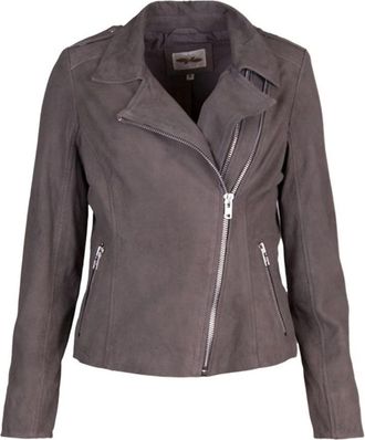 BTF-CPH Grijze Bikerjack met zware rits - Dames - Zomerjassen - Grijs - L - Su&egrave;de - Jassen