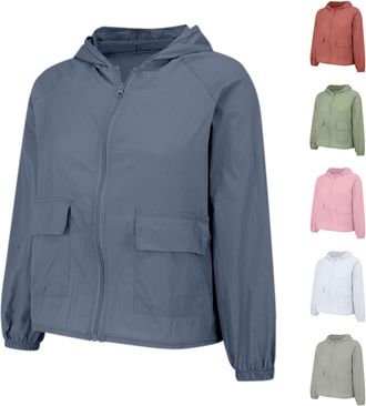 Generic WomenS Lightweight Waterproof Jacket Raincoat For Women Quick Dry-Trench Coat Windbreaker Packable Hooded Outdoor Rain Jacket For Hiking, Travel & Out