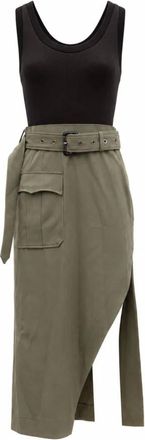 Alexander McQueen Midi-jurk - Dames - Jurken - Groen - Maat: S Zijde