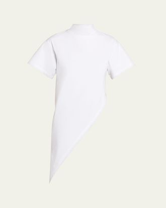 Alaia Short-Sleeve Asymmetric Triangle T-Shirt