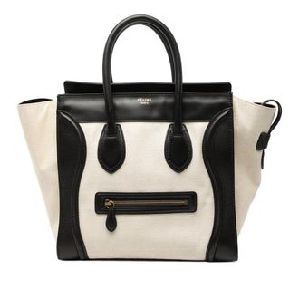 Celine Pre-owned Celine Mini Bicolor Canvas and Leather Luggage Tote Ladies S-AT-111