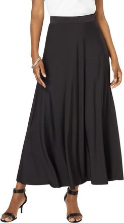 Roaman's Ultrasmooth Fabric Maxi Skirt in Black at Nordstrom, Size 28