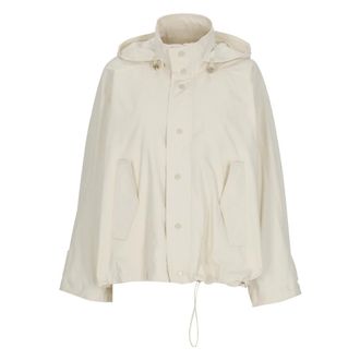 Fabiana Filippi Light Jackets, female, Beige, Size: 2XS High-Neck Hooded Jacket