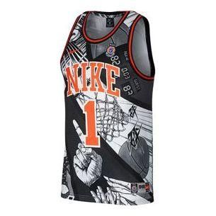 Nike Dri-Fit High School League Comics Basketball Vest Jersey Mens Black CI9081-010