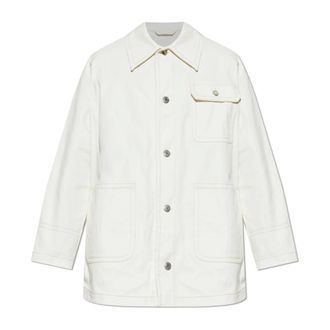 Ami Denim Jackets, male, White, Size: XL Denim Jacket with Pockets