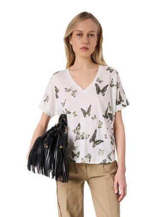 Gerard Darel Makeda Butterfly Print T-Shirt in Khaki Green at Nordstrom, Size X-Large