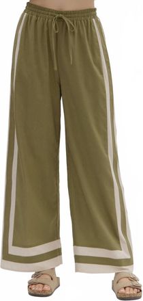 Entro Avenue Wide Leg Trousers In Olive Green