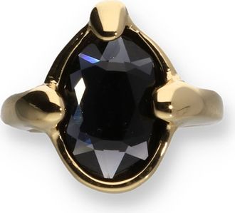 UNOde50 18K Gold-Plated Ring with Black Faceted Crystal at Nordstrom, Size 8.5